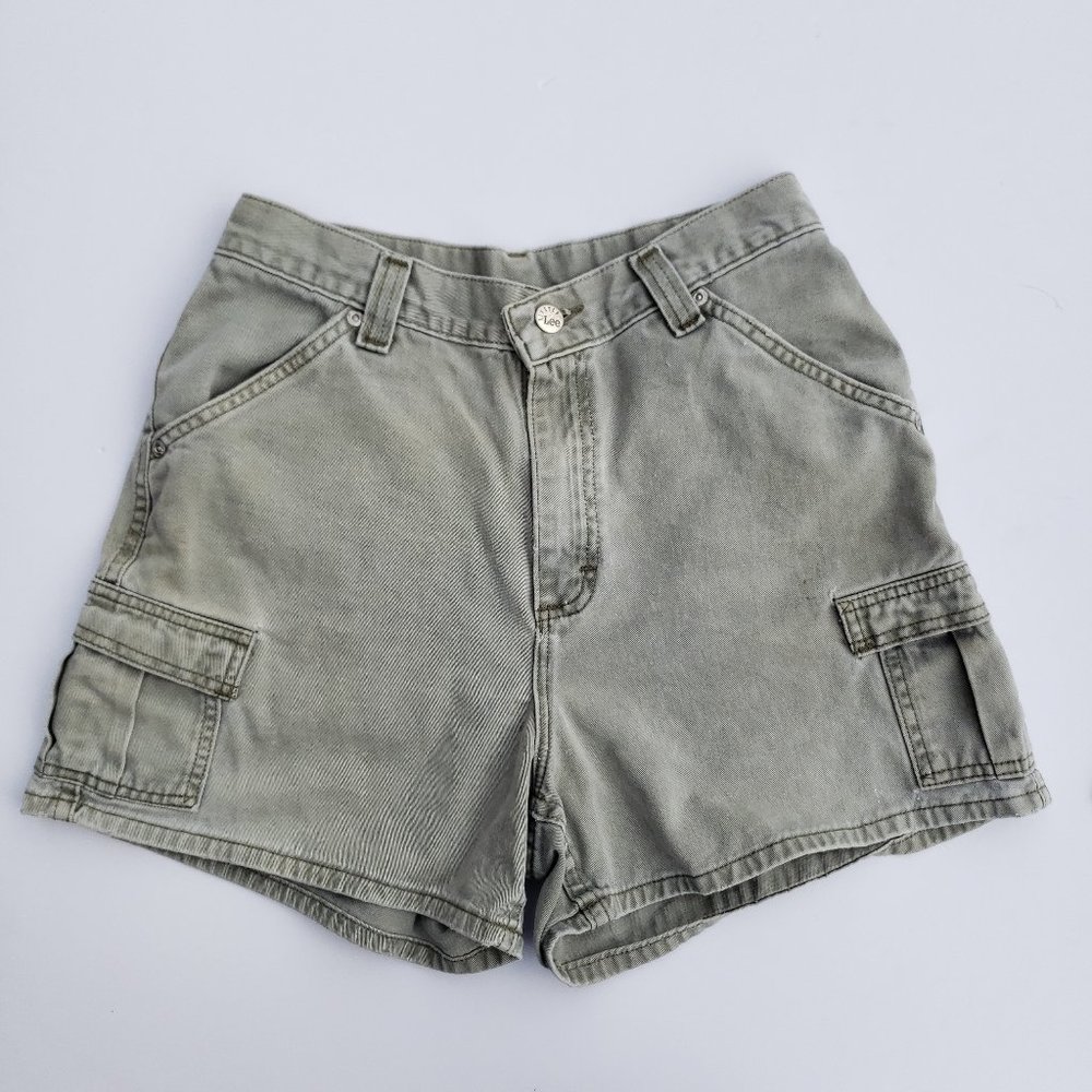 Vintage Lee green Cargo Shorts High rise Mom short